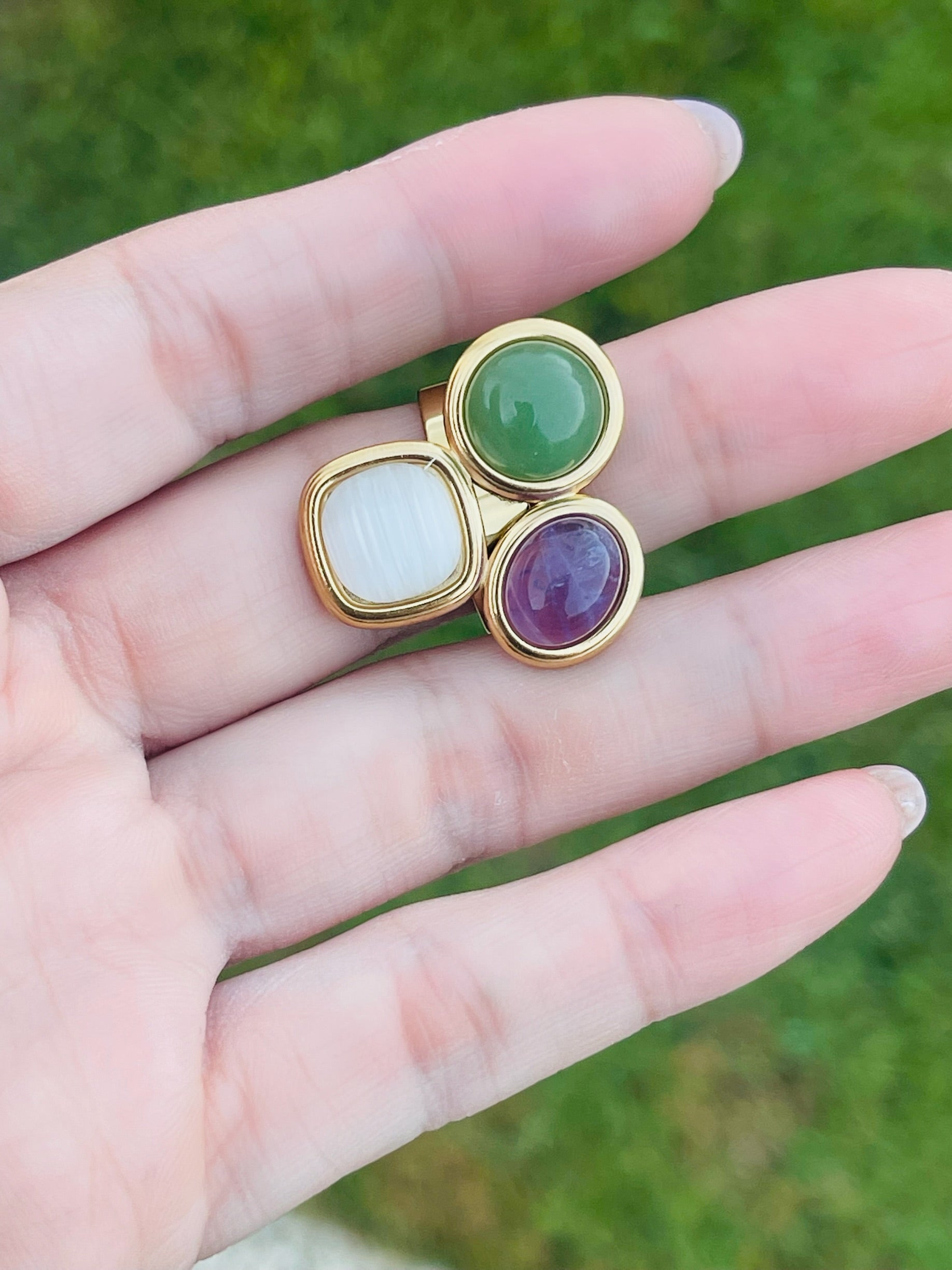 SS Color Stone Ring