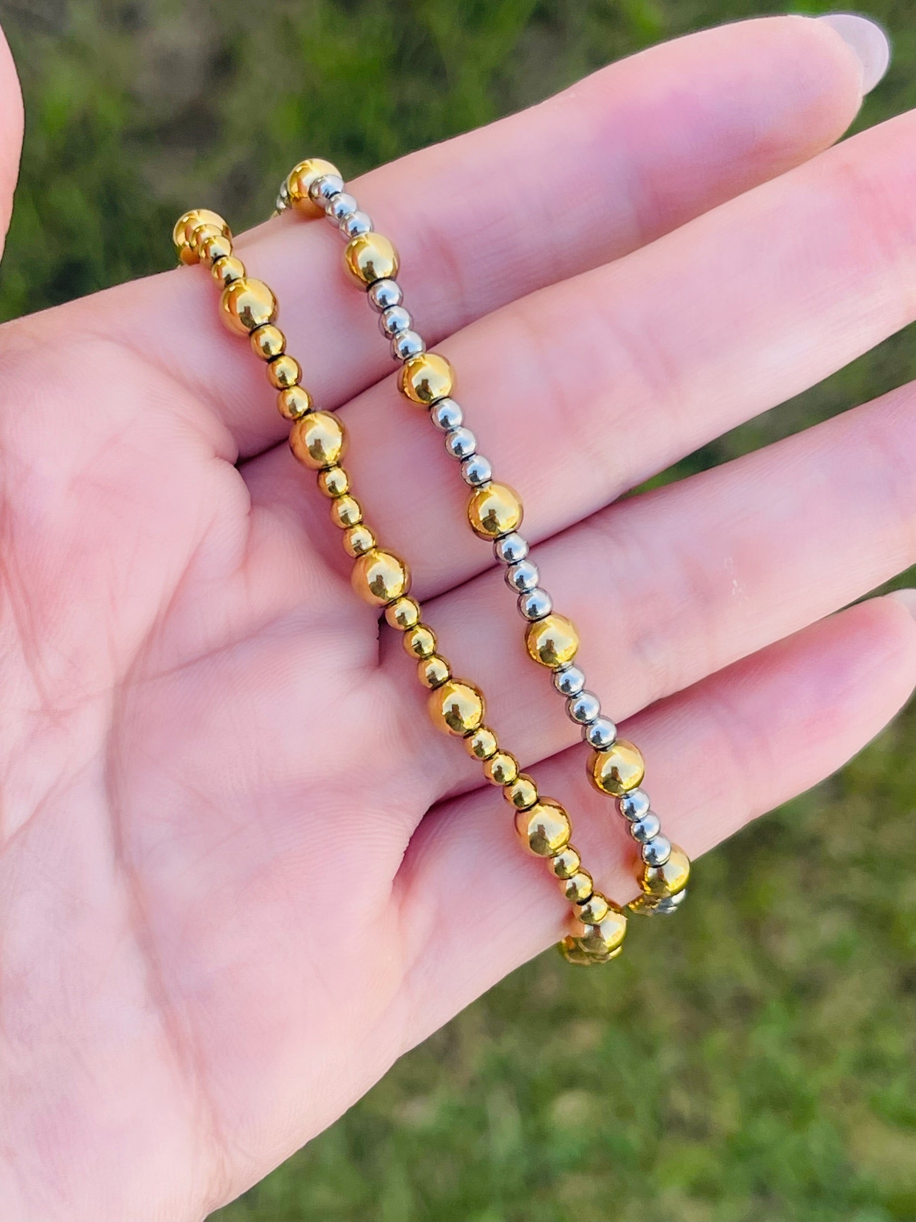 SS Elastic Ball Bracelets