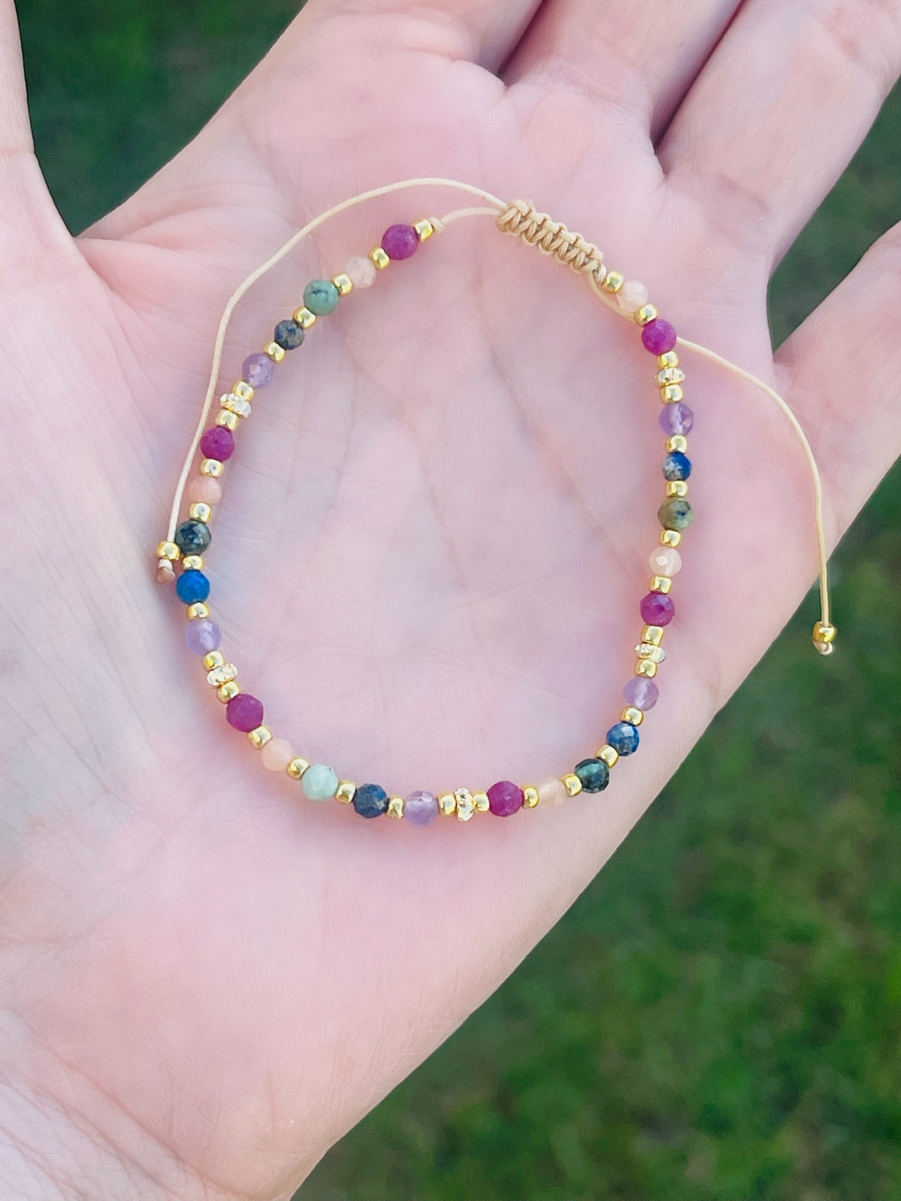 Multicolor Stone Adjustable Bracelets