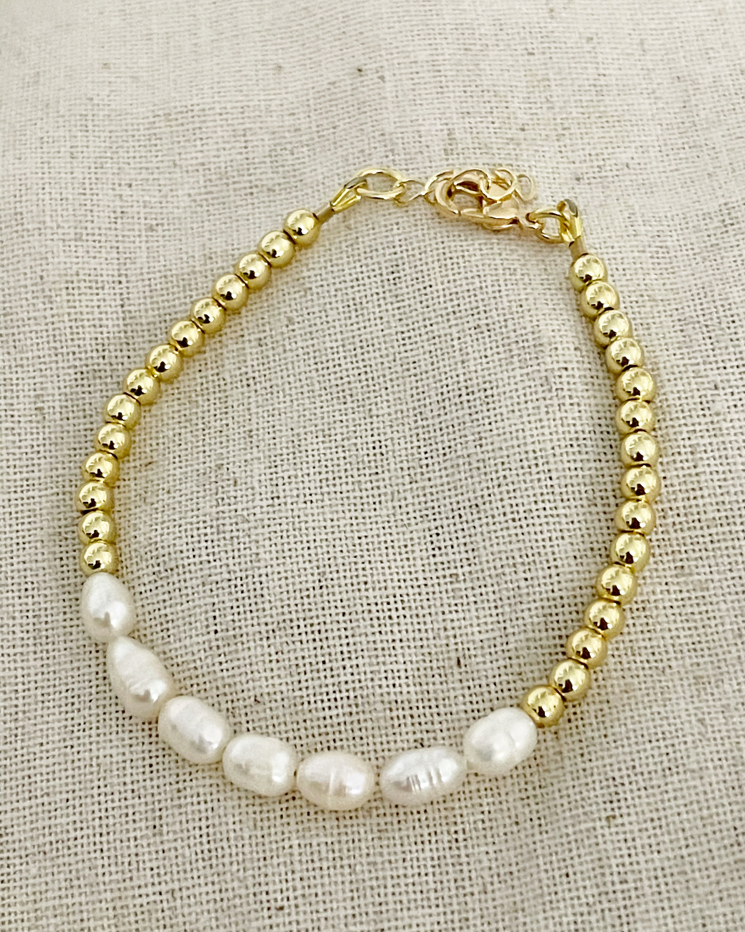 Pearl & Gold Bracelets