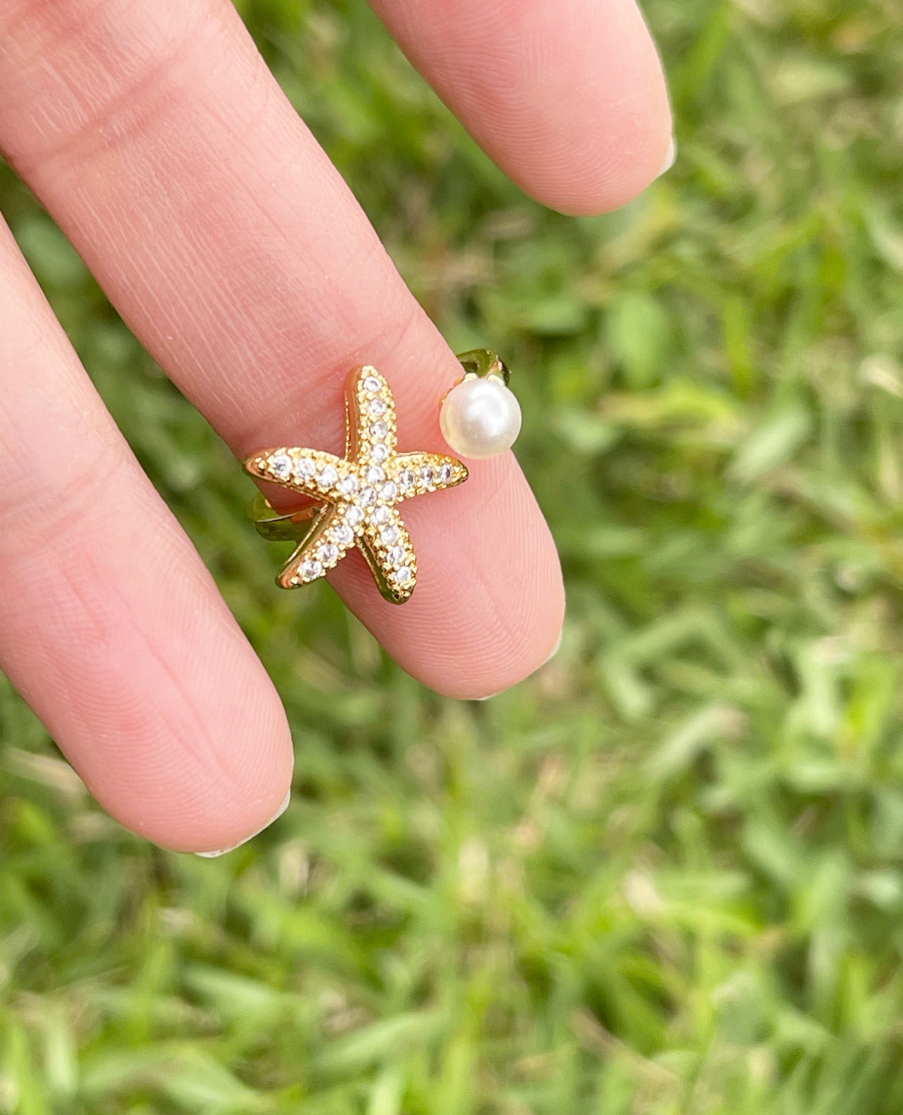 Star & Pearl Ring